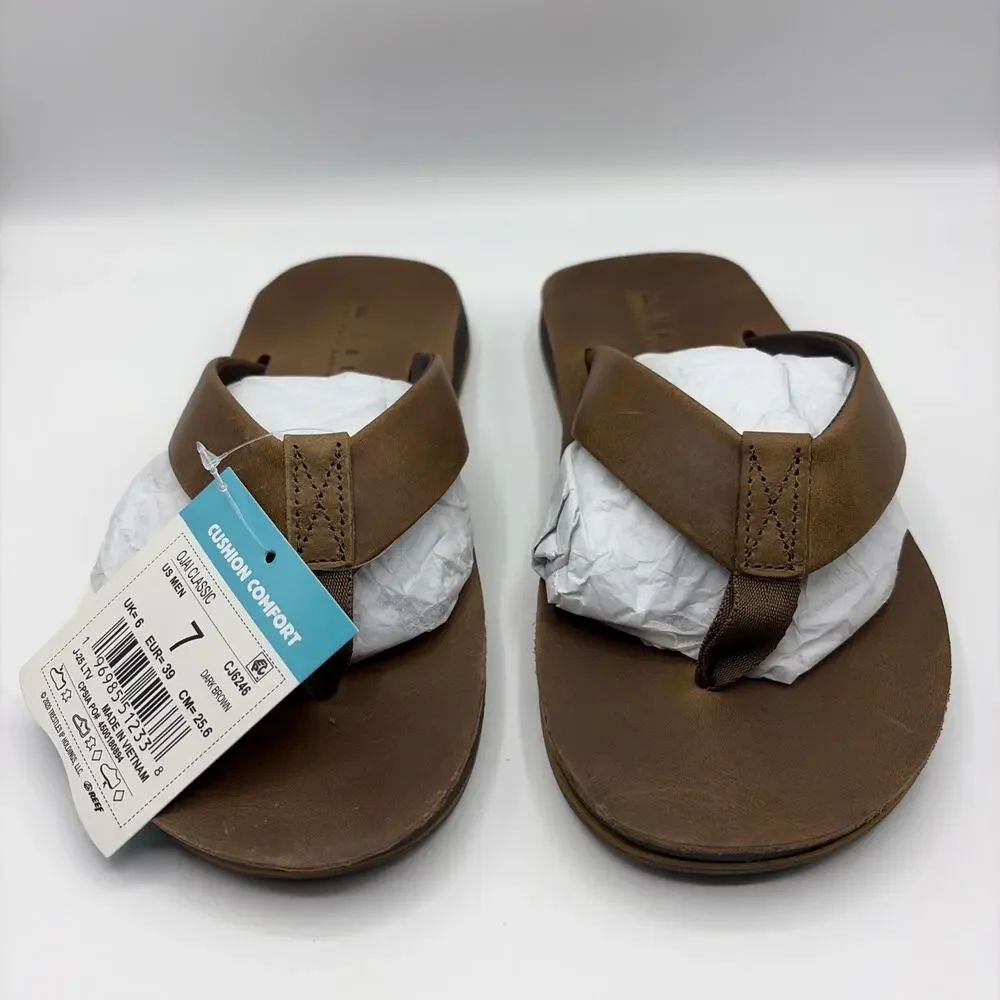Reef Ojai Classic Slim Thong Sandals Men’s US Size 7 EU 39 Dark Brown CJ6246 NWT